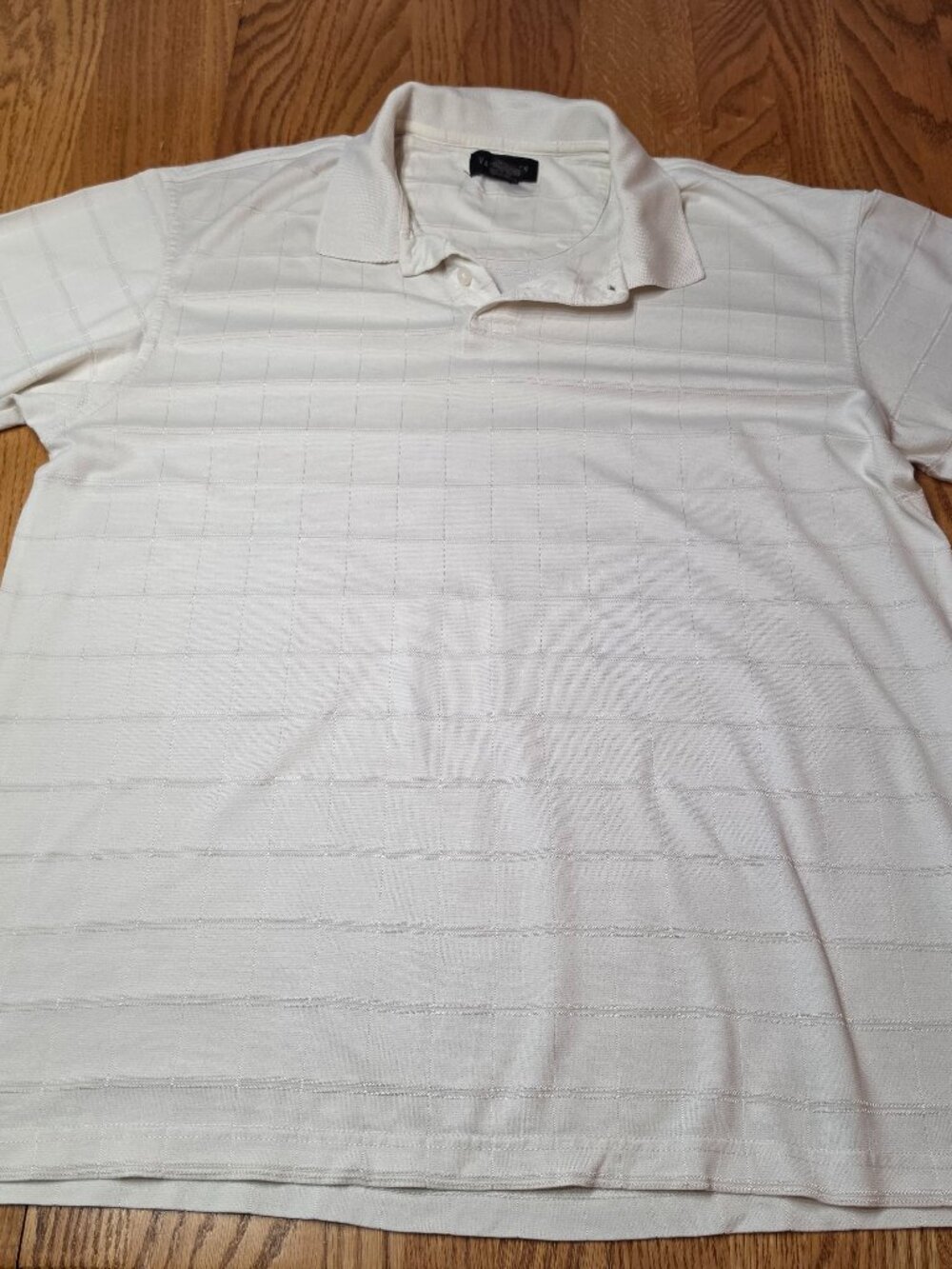 Van Heusen Polo Short Sleeve Knit Casual Shirt White Men Size Large